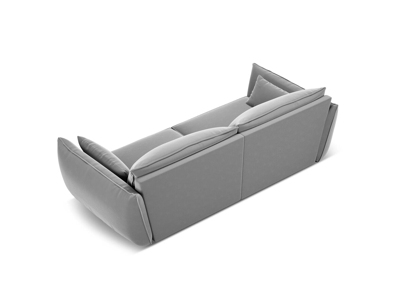 Velvet sofa Vanda, 3 sėdimos vietos, pilka kaina ir informacija | Sofos | pigu.lt