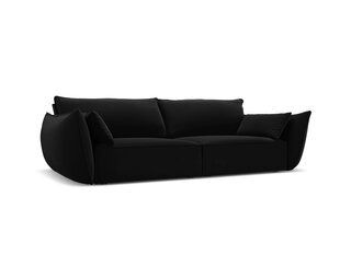 Velvet sofa Vanda, 3 sėdimos vietos, juoda kaina ir informacija | Sofos | pigu.lt