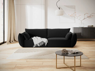 Velvet sofa Vanda, 3 sėdimos vietos, juoda kaina ir informacija | Sofos | pigu.lt