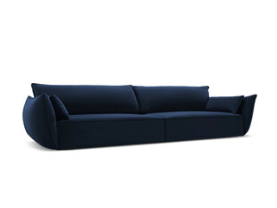 Velvet sofa Vanda, 4 sėdimos vietos, tamsiai mėlyna kaina ir informacija | Sofos | pigu.lt