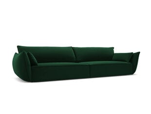 Velvet sofa Vanda, 4 sėdimos vietos, žalio butelio sp. kaina ir informacija | Sofos | pigu.lt