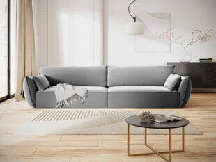 Velvet sofa Vanda, 4 sėdimos vietos, pilka kaina ir informacija | Sofos | pigu.lt