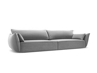 Velvet sofa Vanda, 4 sėdimos vietos, pilka kaina ir informacija | Sofos | pigu.lt