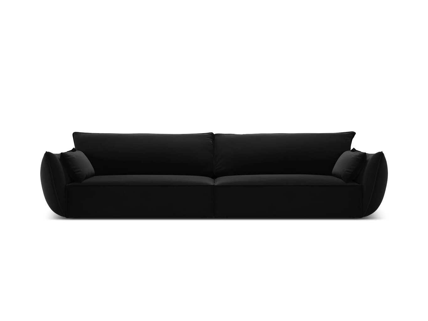 Velvet sofa Vanda, 4 sėdimos vietos, juoda цена и информация | Sofos | pigu.lt