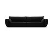 Velvet sofa Vanda, 4 sėdimos vietos, juoda kaina ir informacija | Sofos | pigu.lt