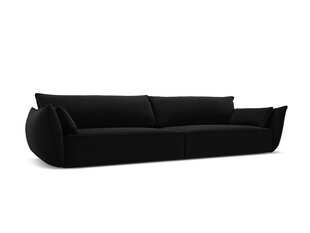 Velvet sofa Vanda, 4 sėdimos vietos, juoda kaina ir informacija | Sofos | pigu.lt