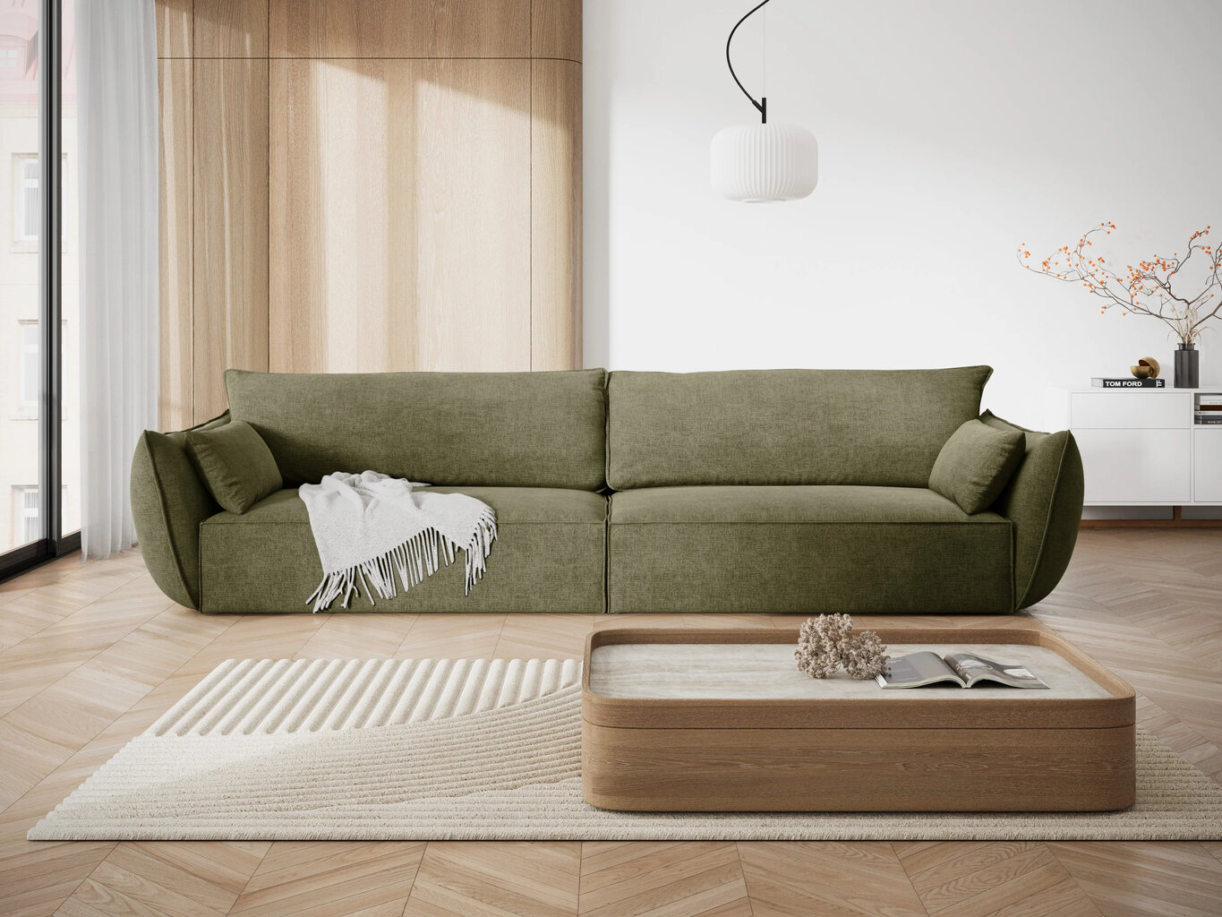 Sofa Vanda, 4 sėdimos vietos, žalia kaina ir informacija | Sofos | pigu.lt