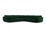 Симметричный угловой velvet диван Vanda, 7 мест, зеленый цвет