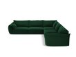 Simetrinė kampinė velvet sofa Vanda, 7 sėdimos vietos, žalio butelio sp. цена и информация | Minkšti kampai | pigu.lt