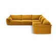 Simetrinė kampinė velvet sofa Vanda, 7 sėdimos vietos, geltona kaina ir informacija | Minkšti kampai | pigu.lt