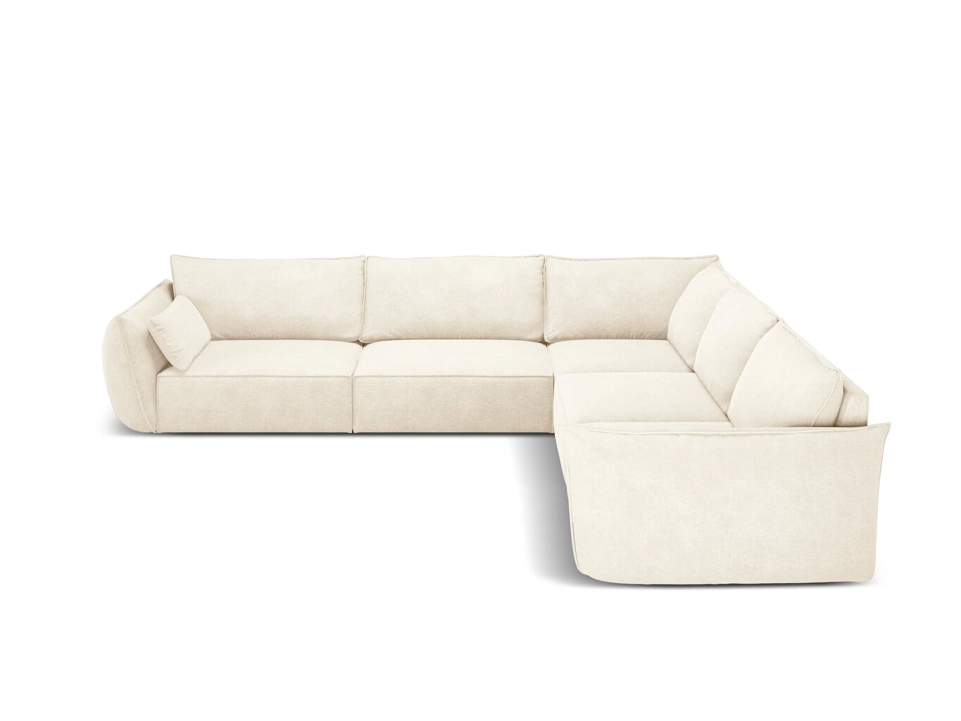 Simetrinė kampinė sofa Vanda, 7 sėdimos vietos, šv. smėlio sp. цена и информация | Minkšti kampai | pigu.lt