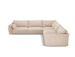 Simetrinė kampinė sofa Vanda, 7 sėdimos vietos, smėlio sp. kaina ir informacija | Minkšti kampai | pigu.lt