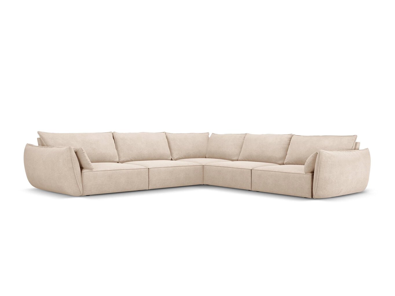 Simetrinė kampinė sofa Vanda, 7 sėdimos vietos, smėlio sp. цена и информация | Minkšti kampai | pigu.lt