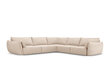 Simetrinė kampinė sofa Vanda, 7 sėdimos vietos, smėlio sp. kaina ir informacija | Minkšti kampai | pigu.lt
