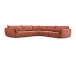 Simetrinė kampinė sofa Vanda, 7 sėdimos vietos, raudona