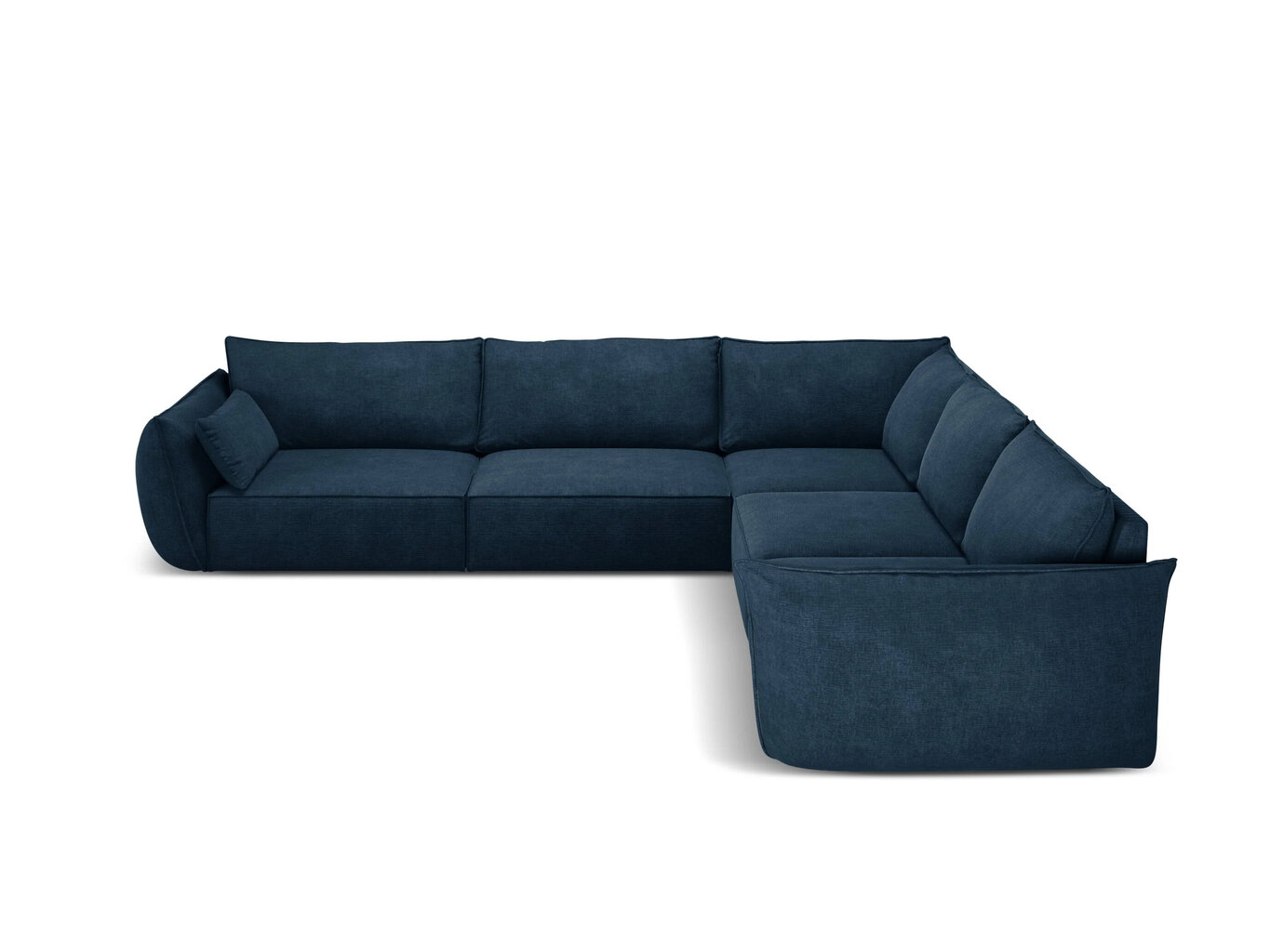 Simetrinė kampinė sofa Vanda, 7 sėdimos vietos, tamsiai mėlyna kaina ir informacija | Minkšti kampai | pigu.lt
