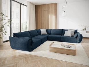 Симметричный угловой диван Vanda, 7 мест, темно-синий цвет цена и информация | Угловые диваны | pigu.lt