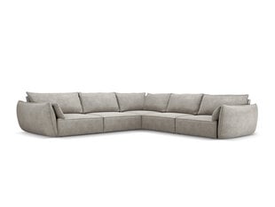 Simetrinė kampinė sofa Vanda, 7 sėdimos vietos, šviesiai pilka kaina ir informacija | Minkšti kampai | pigu.lt