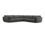 Simetrinė kampinė sofa Vanda, 7 sėdimos vietos, pilka