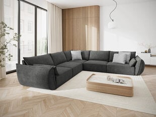 Simetrinė kampinė sofa Vanda, 7 sėdimos vietos, pilka kaina ir informacija | Minkšti kampai | pigu.lt