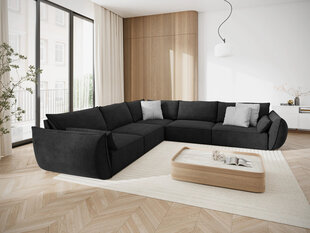 Simetrinė kampinė sofa Vanda, 7 sėdimos vietos, tamsiai pilka kaina ir informacija | Minkšti kampai | pigu.lt