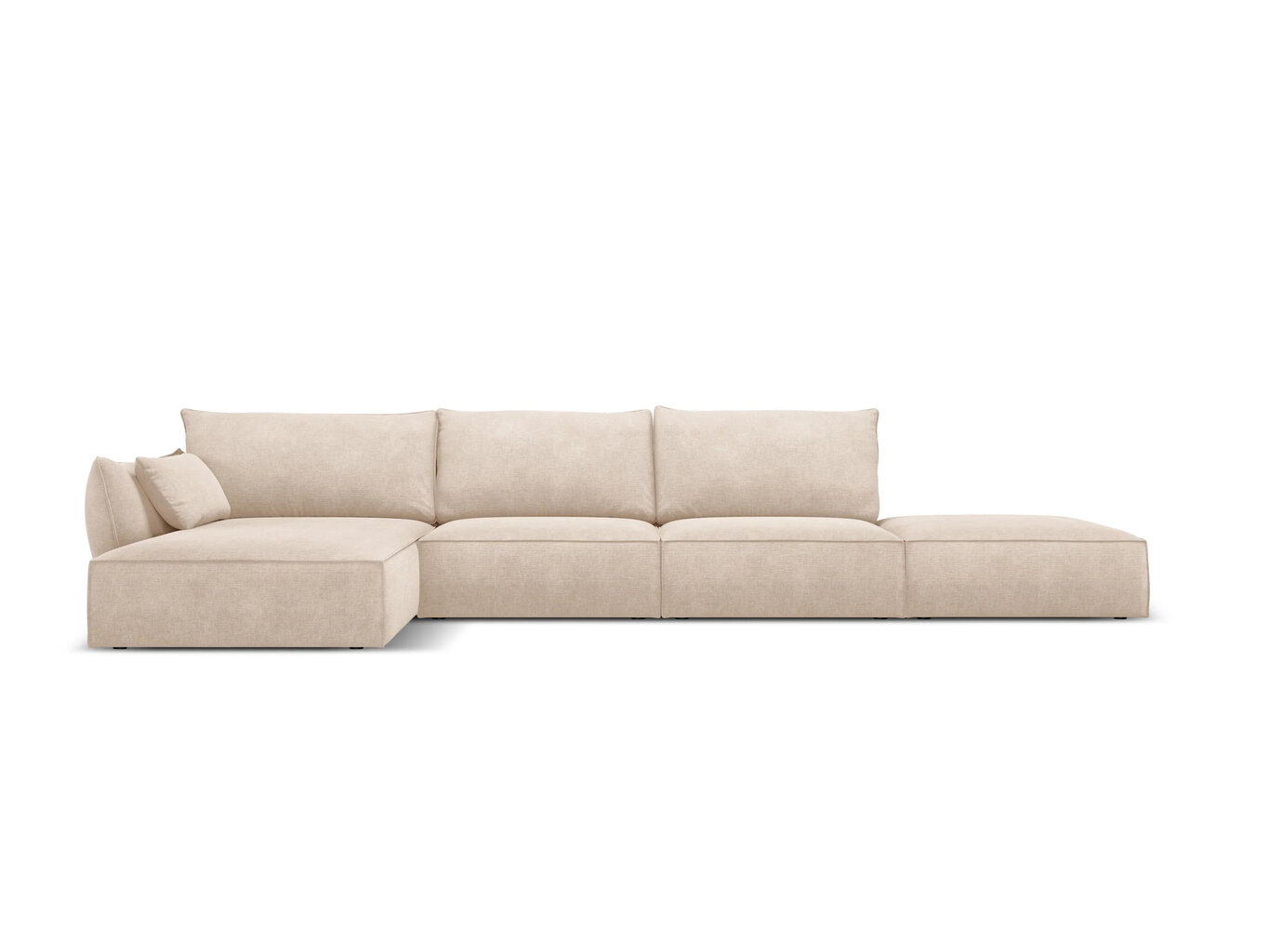 Kairinė kampinė sofa Vanda, 5 sėdimos vietos, smėlio sp. цена и информация | Minkšti kampai | pigu.lt