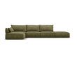 Kairinė kampinė sofa Vanda, 5 sėdimos vietos, žalia цена и информация | Minkšti kampai | pigu.lt