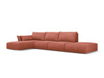 Kairinė kampinė sofa Vanda, 5 sėdimos vietos, raudona