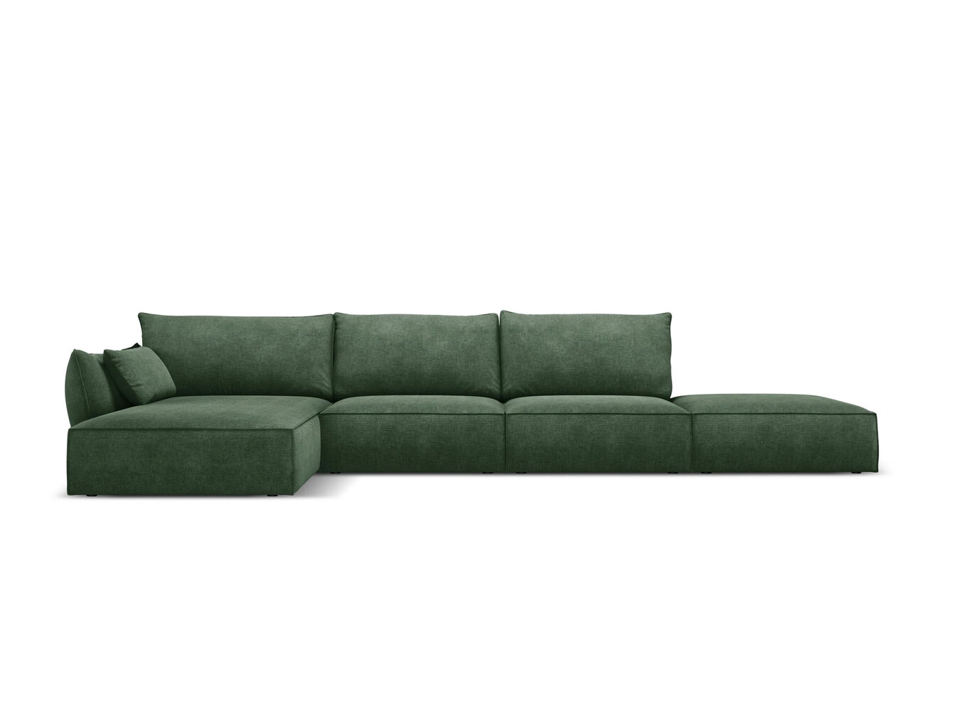 Kairinė kampinė sofa Vanda, 5 sėdimos vietos, žalio butelio sp. цена и информация | Minkšti kampai | pigu.lt