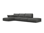 Kairinė kampinė sofa Vanda, 5 sėdimos vietos, pilka