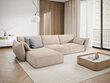 Kairinė kampinė sofa Vanda, 4 sėdimos vietos, smėlio sp. kaina ir informacija | Minkšti kampai | pigu.lt