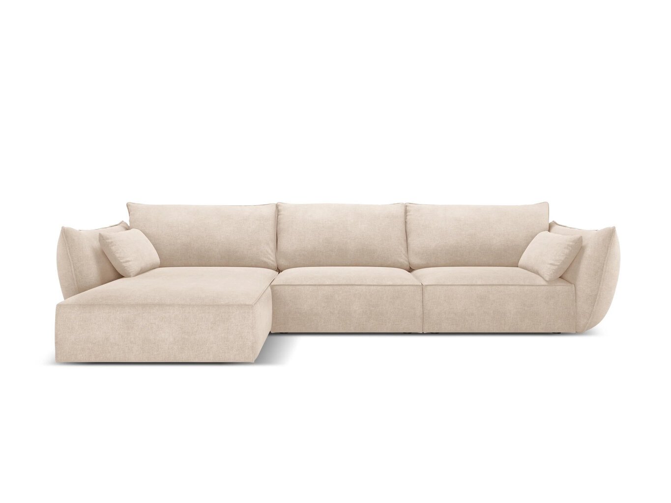 Kairinė kampinė sofa Vanda, 4 sėdimos vietos, smėlio sp. цена и информация | Minkšti kampai | pigu.lt