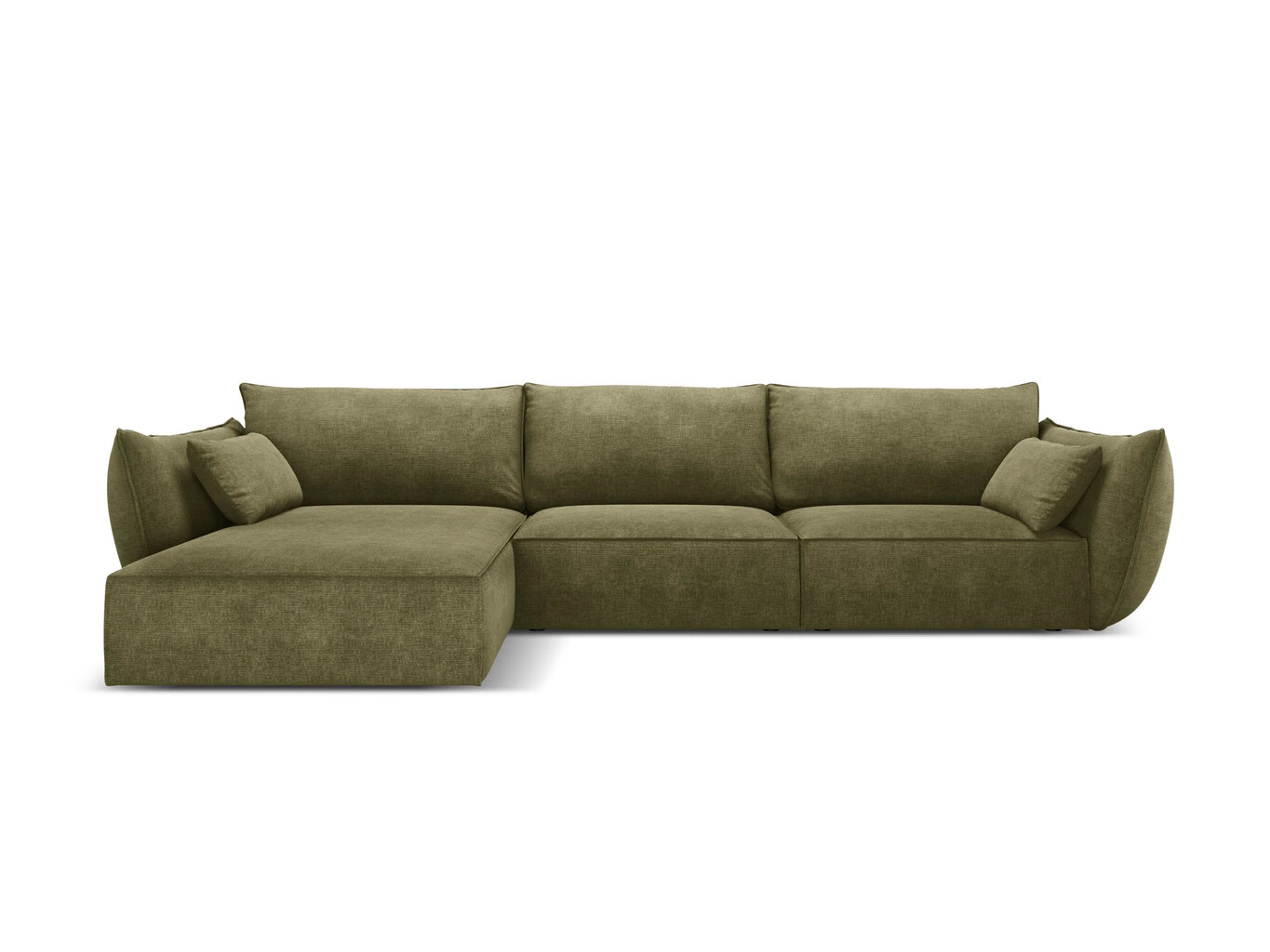 Kairinė kampinė sofa Vanda, 4 sėdimos vietos, žalia цена и информация | Minkšti kampai | pigu.lt