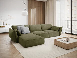Kairinė kampinė sofa Vanda, 4 sėdimos vietos, žalia kaina ir informacija | Minkšti kampai | pigu.lt