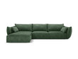 Kairinė kampinė sofa Vanda, 4 sėdimos vietos, žalio butelio sp. цена и информация | Minkšti kampai | pigu.lt