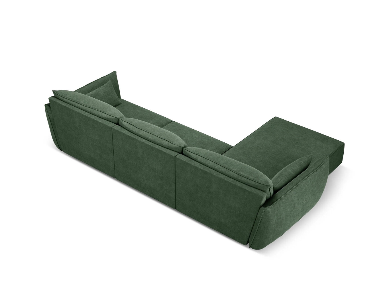 Kairinė kampinė sofa Vanda, 4 sėdimos vietos, žalio butelio sp. цена и информация | Minkšti kampai | pigu.lt