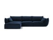 Kairinė kampinė sofa Vanda, 4 sėdimos vietos, tamsiai mėlyna kaina ir informacija | Minkšti kampai | pigu.lt