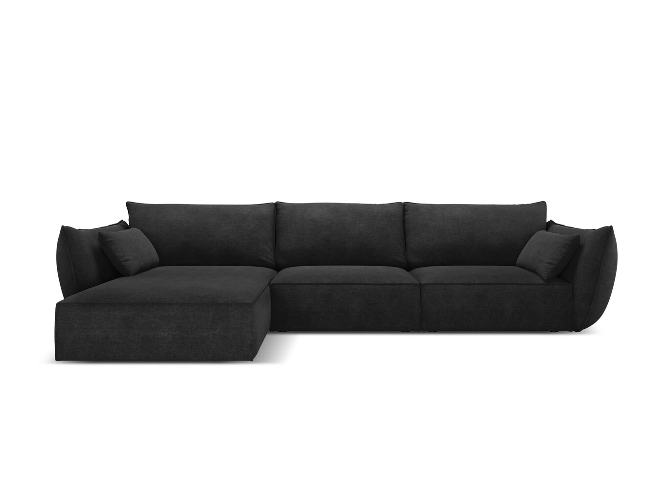 Kairinė kampinė sofa Vanda, 4 sėdimos vietos, tamsiai pilka цена и информация | Minkšti kampai | pigu.lt