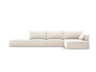 Правый угловой velvet диван Vanda, 5 мест, св. бежевый цвет цена и информация | Угловые диваны | pigu.lt
