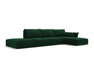 Dešinioji kampinė velvet sofa Vanda, 5 sėdimos vietos, žalio butelio sp. kaina ir informacija | Minkšti kampai | pigu.lt