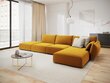 Dešinioji kampinė velvet sofa Vanda, 5 sėdimos vietos, geltona (garstyčių) цена и информация | Minkšti kampai | pigu.lt