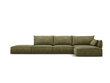 Dešininė kampinė sofa Vanda, 5 sėdimos vietos, žalia kaina ir informacija | Minkšti kampai | pigu.lt