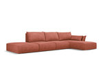 Правый угловой диван Vanda, 5 мест, красный