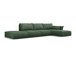 Dešininė kampinė sofa Vanda, 5 sėdimos vietos, žalio butelio sp.