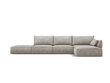 Dešininė kampinė sofa Vanda, 5 sėdimos vietos, šviesiai pilka kaina ir informacija | Minkšti kampai | pigu.lt