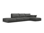 Dešininė kampinė sofa Vanda, 5 sėdimos vietos, pilka