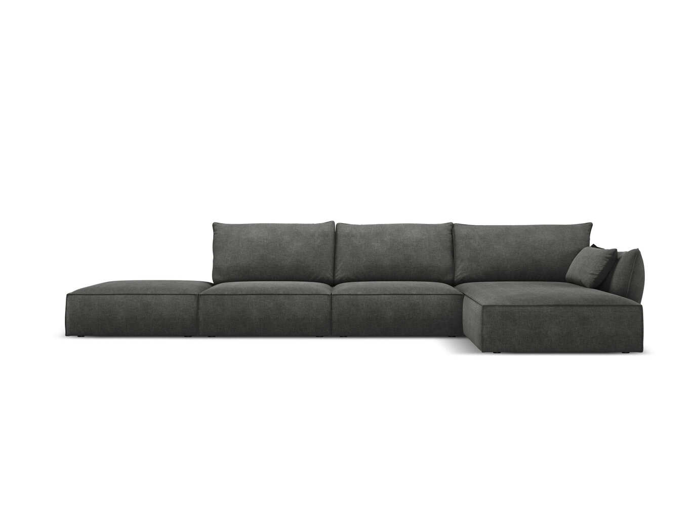 Dešininė kampinė sofa Vanda, 5 sėdimos vietos, pilka kaina ir informacija | Minkšti kampai | pigu.lt