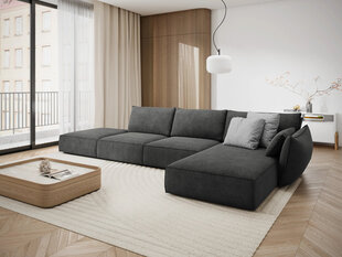 Правый угловой диван Vanda, 5 мест, серый цвет цена и информация | Угловые диваны | pigu.lt
