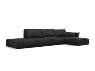 Dešininė kampinė sofa Vanda, 5 sėdimos vietos, tamsiai pilka kaina ir informacija | Minkšti kampai | pigu.lt