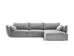 Правый угловой velvet диван Vanda, 4 места, серый цвет